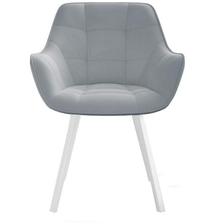 Стул DikLine 252 М поворотный, B22 GREY, ножки белые 